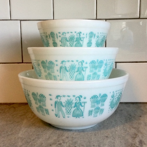 Pyrex Other - Pyrex Amish Butterprint Mixing Bowls 401,402,403